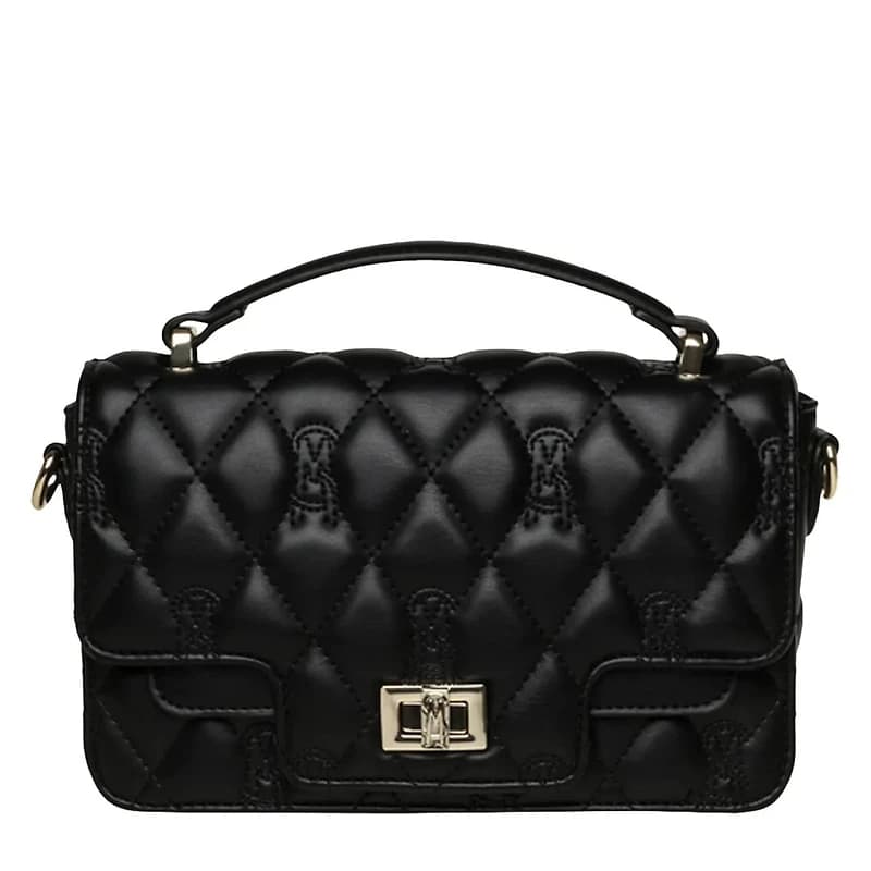 Women's Quilted Top Handle Bag Black