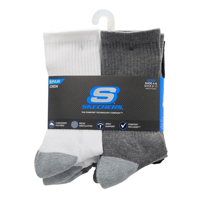 Boys' 6 Pack Crew Socks