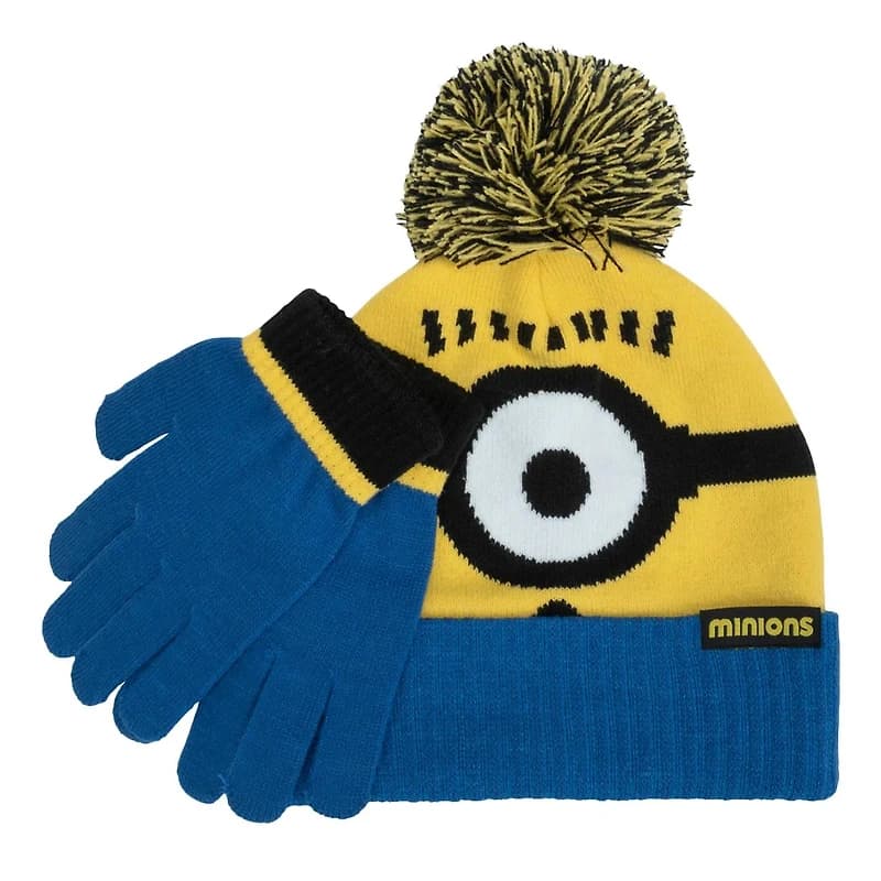 Kids' Minions Beanie and Glove Set